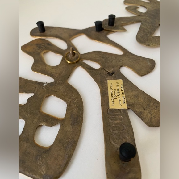 New Vintage set of 4 Lacquered Brass Trivet Wall decor - Picture 8 of 14